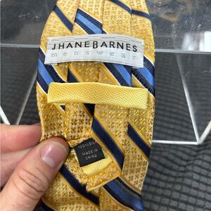 Jhane Barnes Yellow and Blue Diagonal Silk Tie